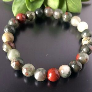 Elegant African Bloodstone Multicolor Beaded Bracelet